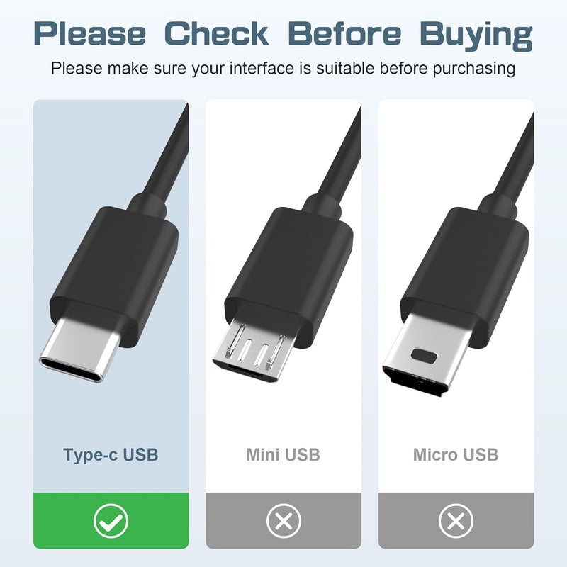 Sqrmekoko USB Interface Charging Data Transfer Cable Compatible with Nikon Z6 Z7 and Canon EOS R RP POWERSHOT Mark G5X II G7X III (Black) - Image 2